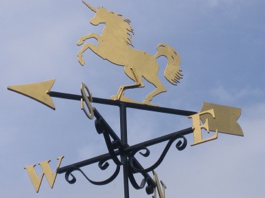 Vane Cottage - The unicorn weather vane - larger image